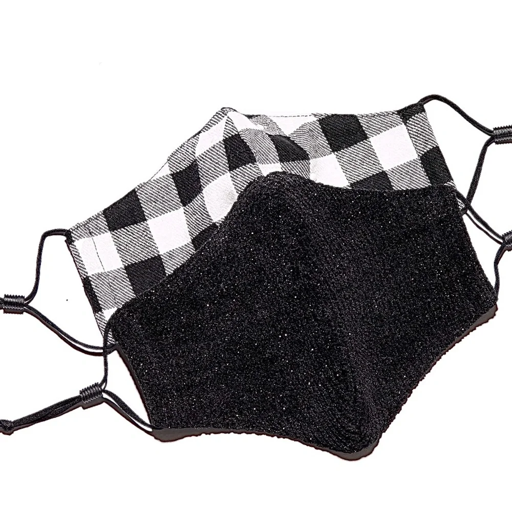 Lele Sadoughi SET OF 2 BLACK TIE KIDS' FACE MASKS, NWT
